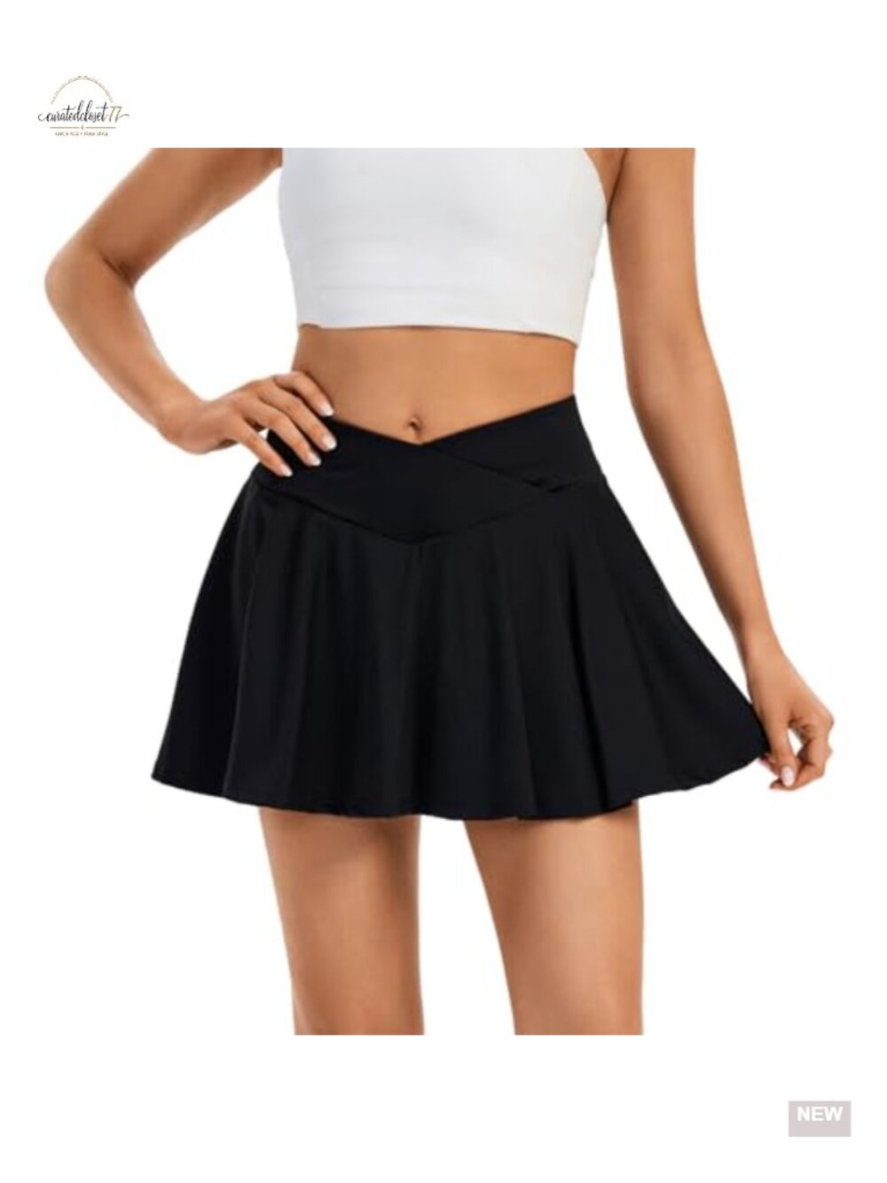 Pleated Mini Tennis Skirt 2-in-1 Skort with Pockets for Golf